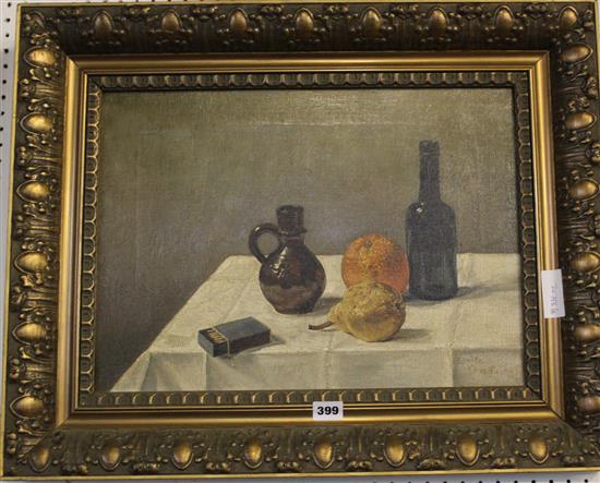 19th Century still life of bottles